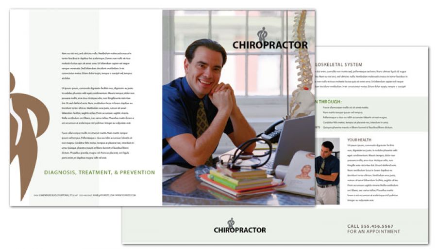 Medical Chiropractic Clinic Half Fold Brochure Design Layout